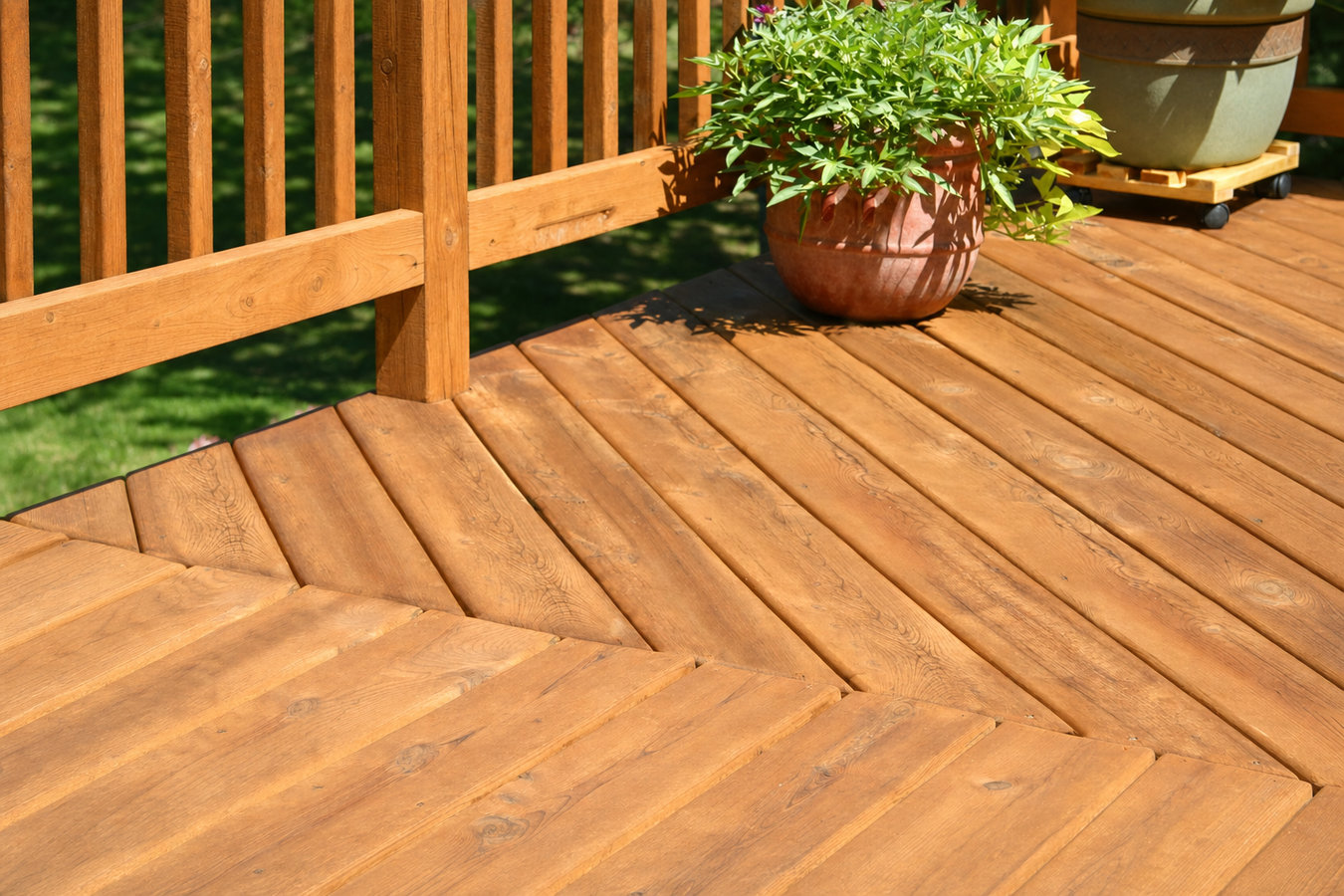 Deck staining and sealing